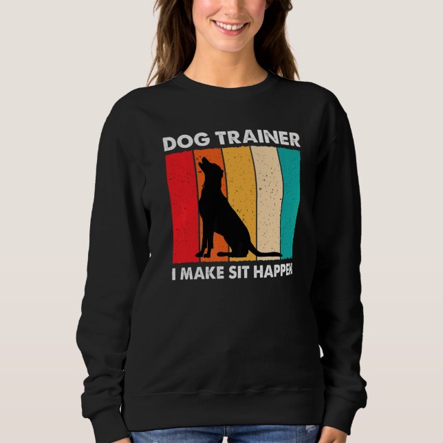 Camiseta Eu Faço Sentar Acontecer Treinando Cachorro Retroa (Frente)