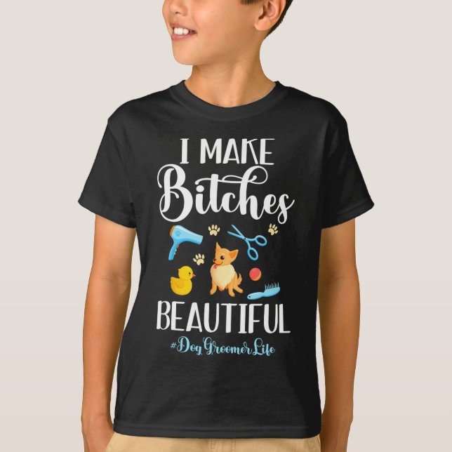 Camiseta Eu Faço Um Belo Cachorro A Vida Comb A Tesoura (Frente)