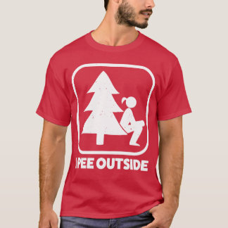 Camiseta Eu faço xixi fora da garota sinal engraçado campin