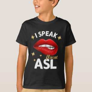 Camiseta Eu Falo Asl Fluente - Consciência da Língua de Sin