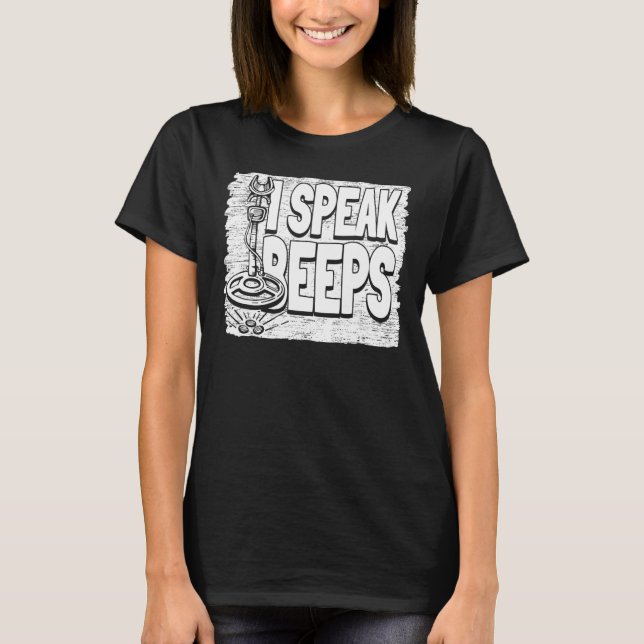 Camiseta Eu Falo Beeps Prospector de Mineração Potencial (Frente)