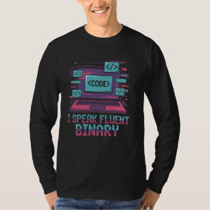 Camiseta Eu Falo Binário Fluente Engraçado Programador de C