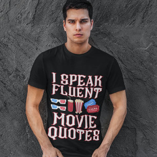 Camiseta "Eu Falo Citações Fluentes de Filmes" Cara Diverti