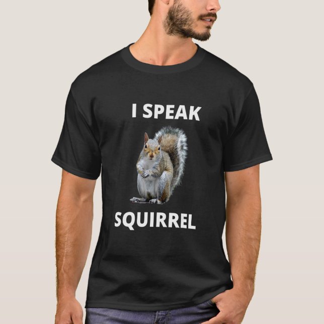 Camiseta Eu Falo Esquilo Engraçado Esquilo Mente Mulheres C (Frente)