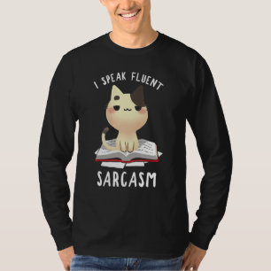 Camiseta Eu Falo Fluente Sarcasmo Gato Engraçado
