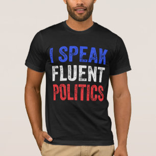 Camiseta Eu Falo Política Fluente Engraçada Política