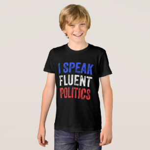 Camiseta Eu Falo Política Fluente Engraçado Política