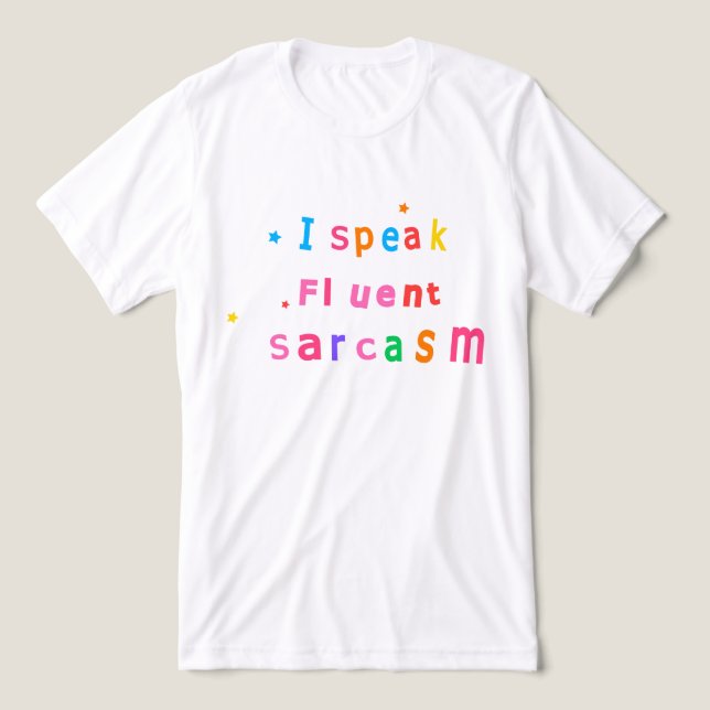 Camiseta Eu Falo Sarcasmo Fluente (Design frontal)