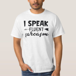 Camiseta Eu Falo Sarcasmo Fluente Engraçado Dizendo Sarcást