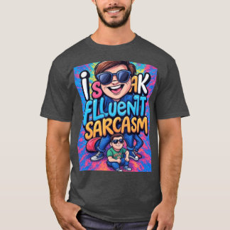 Camiseta Eu Falo Sarcasmo Fluente família