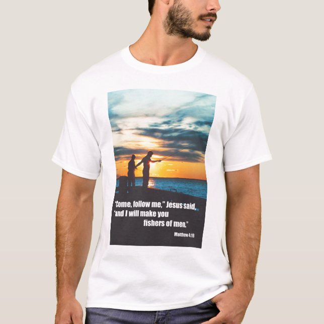 Camiseta Eu far-lhe-ei fishers dos homens (Frente)