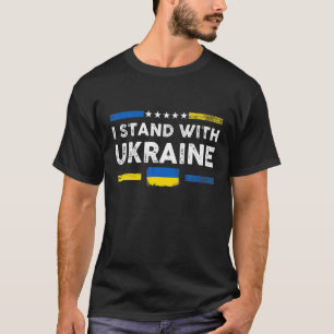Camiseta Eu Fico Com A Bandeira Da Ucrânia Sos Suporte Ucrâ