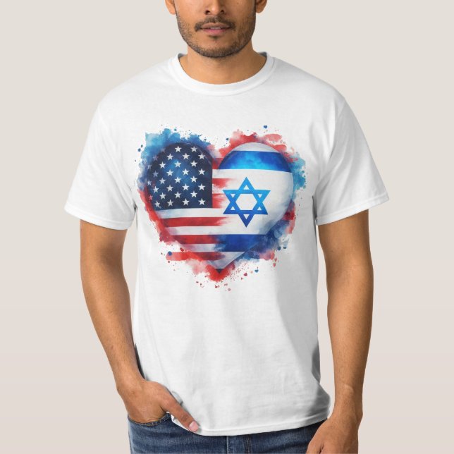 Camiseta Eu fico com a bandeira de Israel (Frente)