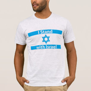 Camiseta Eu fico com a bandeira de Israel - Judaica Judaica