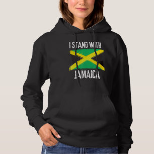 Camiseta Eu fico com a bandeira jamaicana da Jamaica