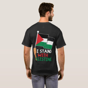 Camiseta Eu fico com a bandeira palestiniana na Palestina