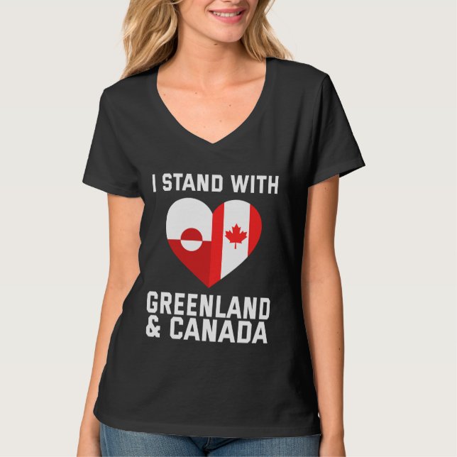 Camiseta Eu Fico Com A Groenlândia E O Canadá (Frente)