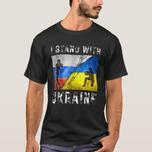 Camiseta Eu Fico Com A Suposição De Bandeira Ucraniana Da