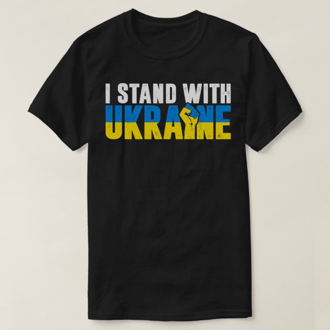 Camiseta Eu Fico Com A Ucrânia (Frente do Design)