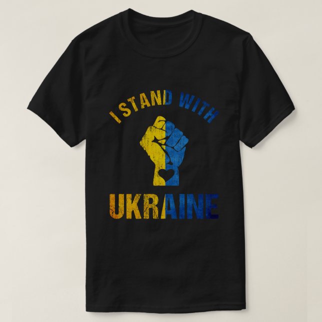 Camiseta Eu Fico Com A Ucrânia (Frente do Design)