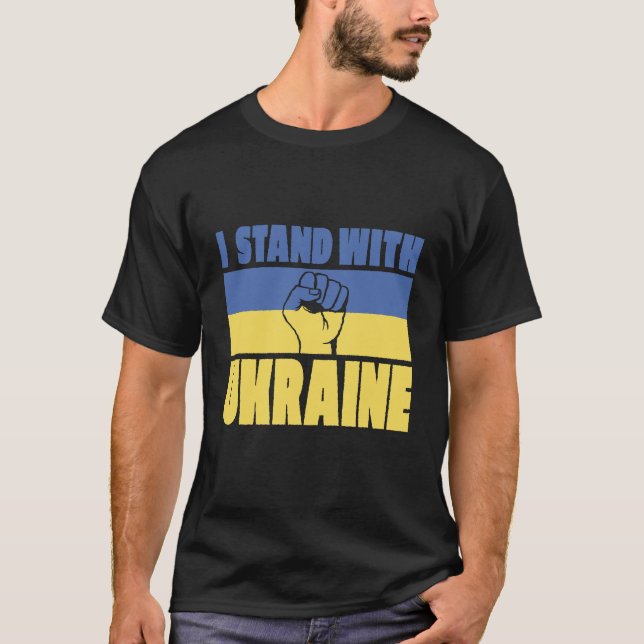 Camiseta Eu Fico Com A Ucrânia (Frente)