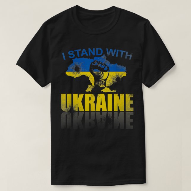 Camiseta Eu fico com a Ucrânia (Frente do Design)
