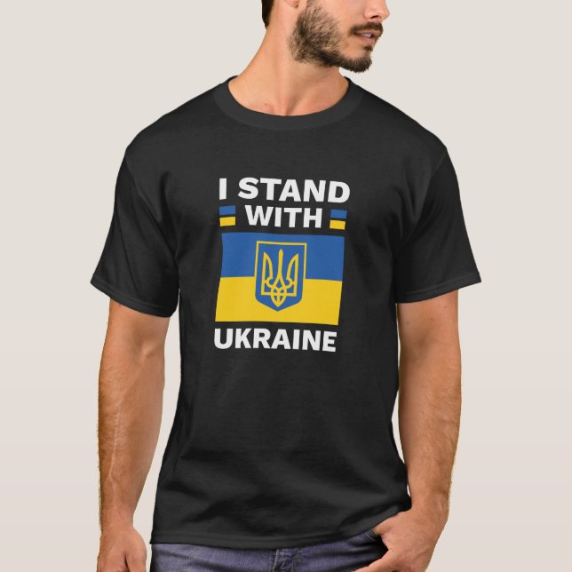 Camiseta Eu Fico Com A Ucrânia (Frente)