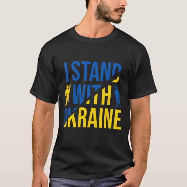 Camiseta Eu Fico Com A Ucrânia (Frente)