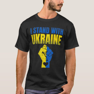 Camiseta Eu Fico Com A Ucrânia A Bandeira Ucraniana Que Ap