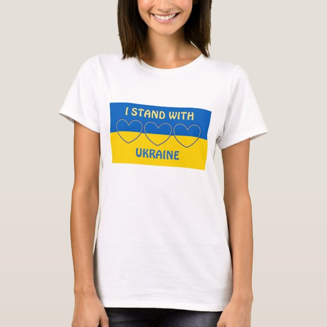 Camiseta Eu fico com a Ucrânia | Apoio (Frente)