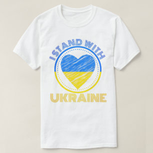 CAMISETA EU FICO COM A UCRÂNIA - APOIO À UCRÂNIA