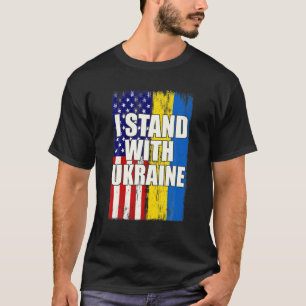 Camiseta Eu Fico Com A Ucrânia Bandeira Americana