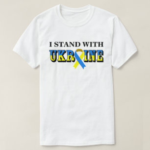 Camiseta EU FICO COM A UCRÂNIA COM A Fita Da Paz