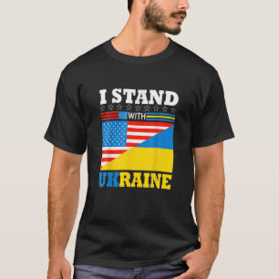 Camiseta Eu fico com a Ucrânia com o apoio da Ucrânia ame