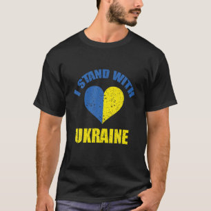 Camiseta Eu fico com a Ucrânia, com o apoio do banco de en