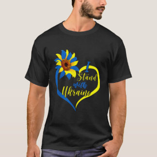 Camiseta Eu Fico Com A Ucrânia Coração Ucrânia Sunflower Uk