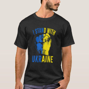 Camiseta Eu fico com a Ucrânia e apoio de energia elétrica
