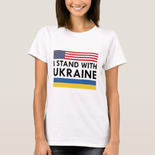 Camiseta Eu fico com a Ucrânia EUA