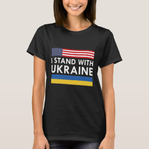 Camiseta Eu fico com a Ucrânia EUA