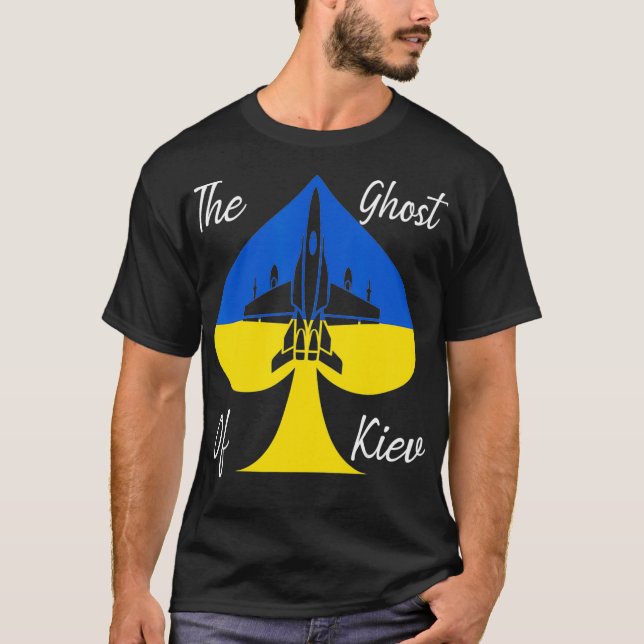 Camiseta Eu Fico Com A Ucrânia Herói De Kiev, O Fantasma (Frente)