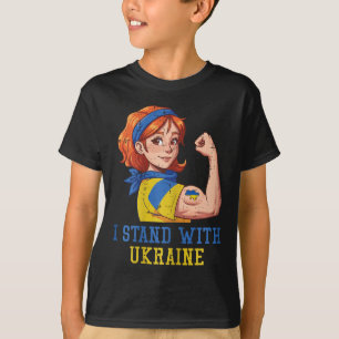 Camiseta Eu Fico Com a Ucrânia Mulher Forte Mulheres Inqueb
