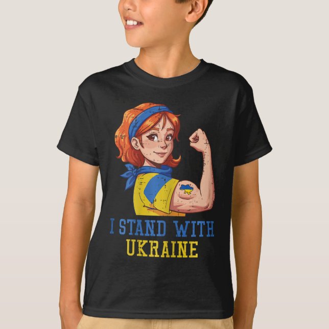 Camiseta Eu Fico Com a Ucrânia Mulher Forte Mulheres Inqueb (Frente)