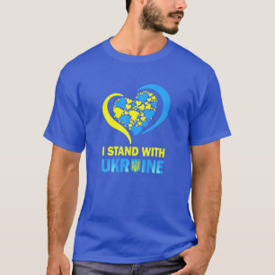 Camiseta Eu Fico Com A Ucrânia, O Coração Da Paz Ucraniano