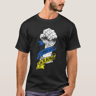 Camiseta Eu Fico Com A Ucrânia Sinalizador De Suporte De Fi