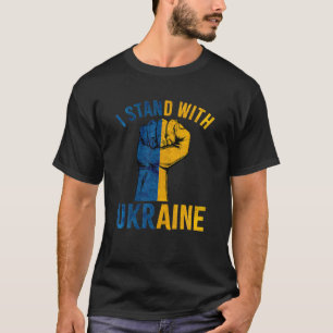 Camiseta Eu Fico Com A Ucrânia Sup Port UKRAINE Ucraniano