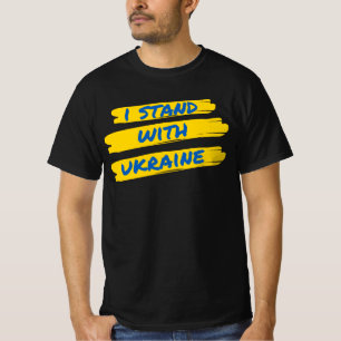 Camiseta Eu Fico Com A Ucrânia, Ucrânia Bandeira Cores T-Sh