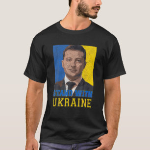 Camiseta Eu Fico Com A Ucrânia Volodymyr Zelensky Ucranian
