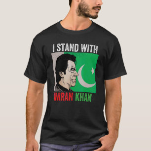 Camiseta Eu Fico Com Imran Khan Pti Apoio Khan Paquistão 