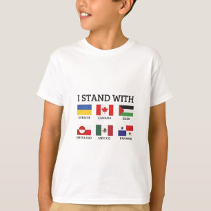 Camiseta Eu fico com o Canadá México Gaza Ucrânia