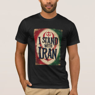 Camiseta Eu Fico Com o Irã em Solidariedade
